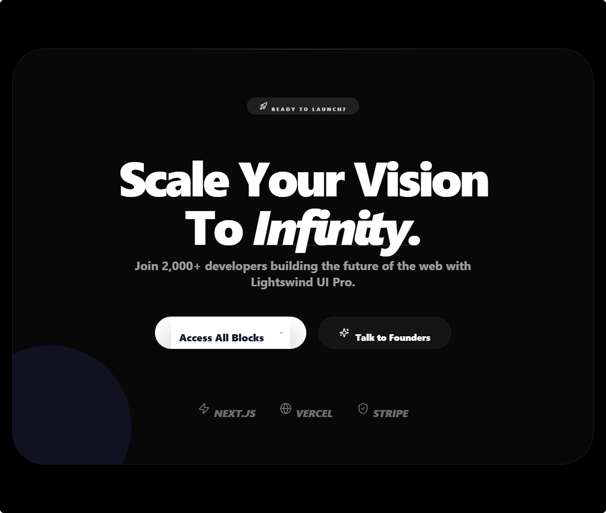 Infinitive Launch CTA