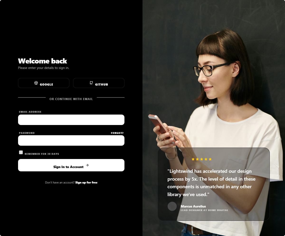 Visual Split Login