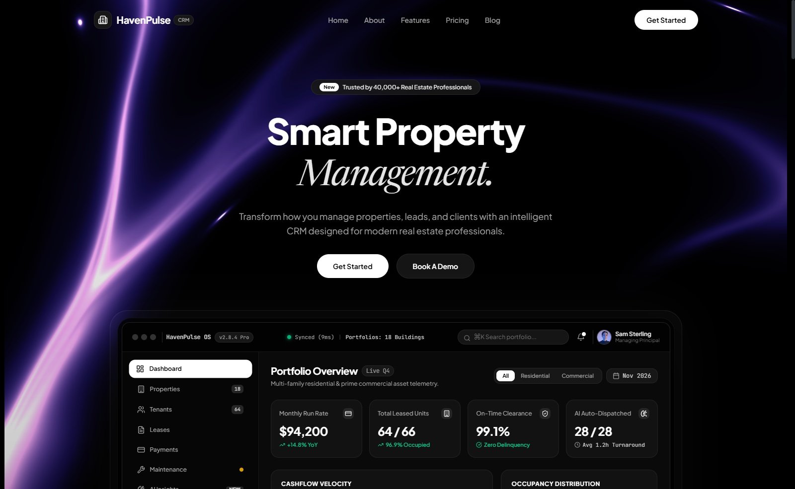 Preview of HavenPulse — Intelligent Real Estate OS SaaS Template template